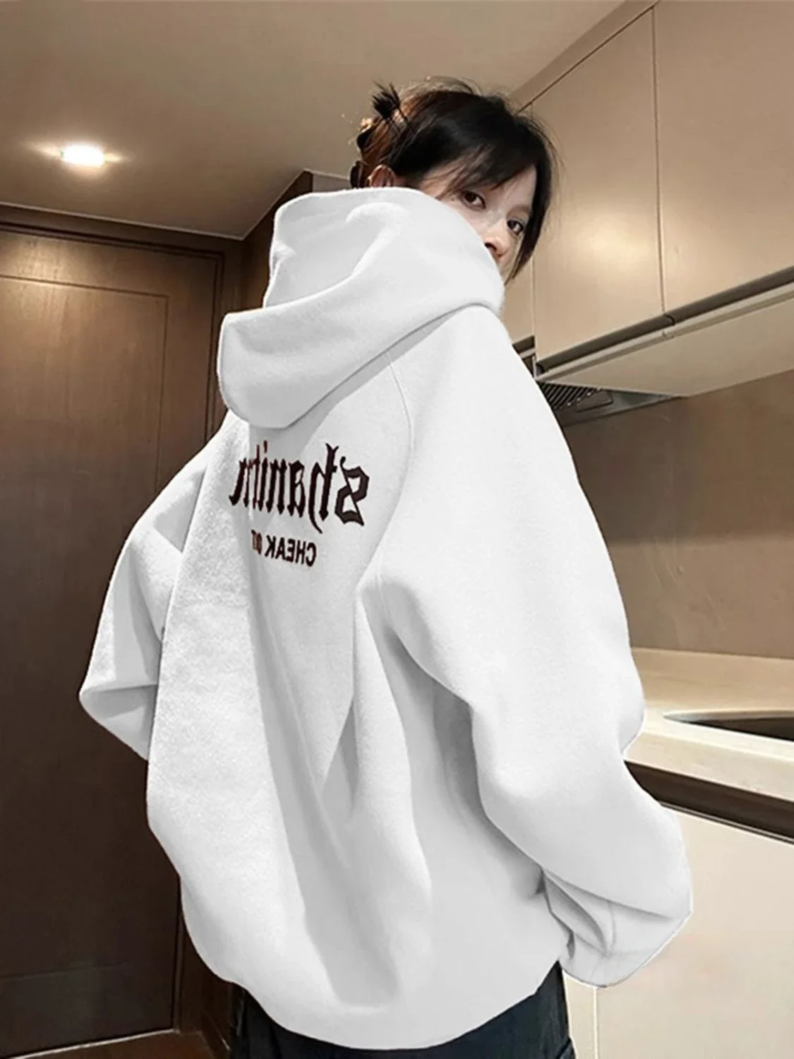 Heavyweight Cotton Hooded Couple Sweater Men and Women Fashion Brand Versatile Text Decal Oversize Thick Top Coat Clothes Y2k