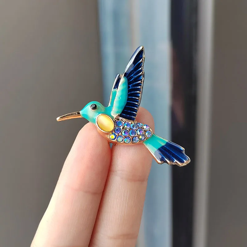 Fashionable Hummingbird Brooch Rhinestone Accessories High-end Women\'s Brooch Party Accessories