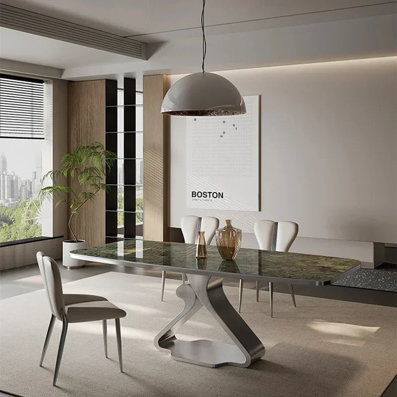 Marble Kitchen Dining Table Dinner Modern Outdoor Center Coffee Dining Table Livingroom Conference Patio Mesa Salon Furniture