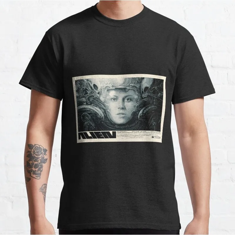 Alien Limited Edition Movie Graphic T‑Shirt Vintage Sci‑Fi Horror Xenomorph Print Tee Unisex Short Sleeve Casual Streetwear