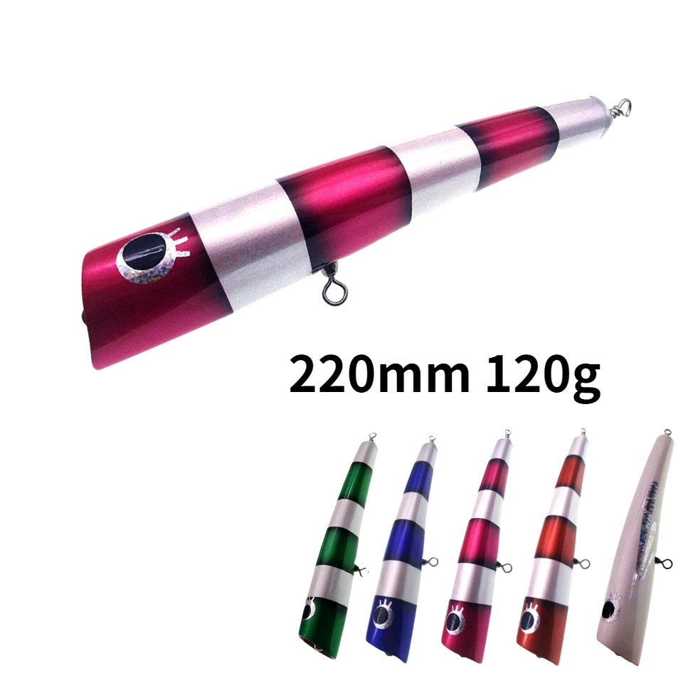 SWOLFY 1 TEILE/LOS Topwater Holz Popper 65G/ 70g /115G/190G GT Oberfläche Popping locken Tiefe Meer Boot Angeln Köder – Detail 4