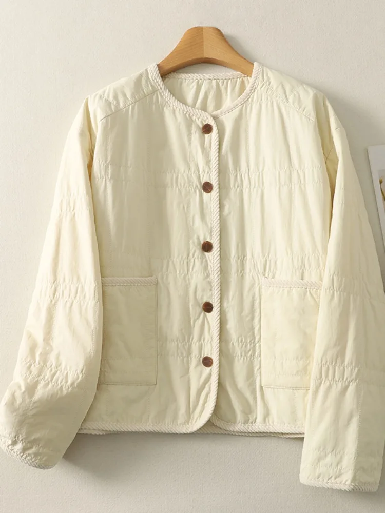 

Легкий теплый хлопковый женский жилет Jaet, свободный повседневный утягивающий круглый пуховый жилет, топ для зимы, тонкий наполнитель с деталями