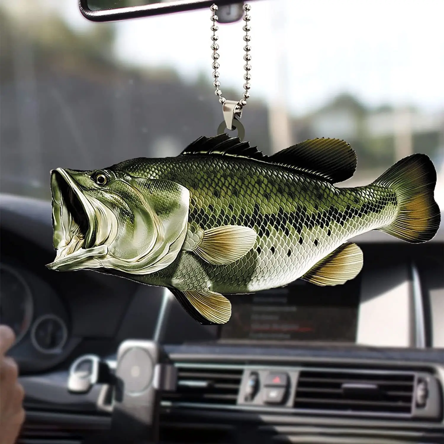 Fishing Pendant Acrylic Fish Keychain Auto Rearview Mirror Decoration Novelty Acrylic Keychain For Automobile Birthday Present