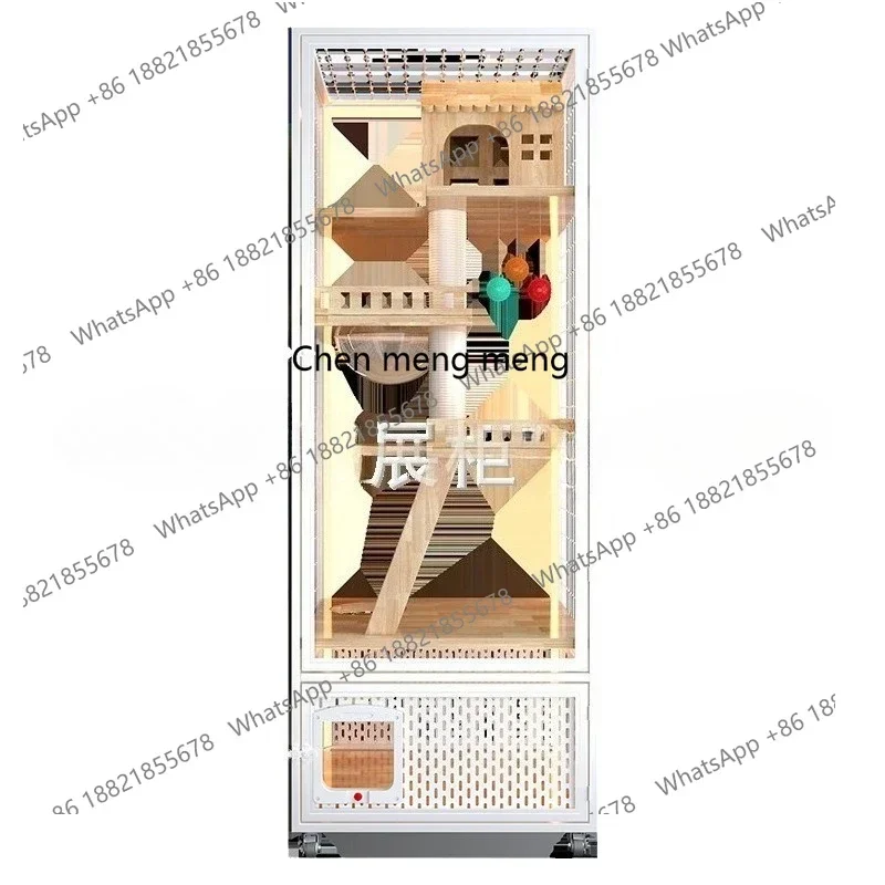 

X Large glass panoramic large super cat nest villa household cat cage house interior, breathable