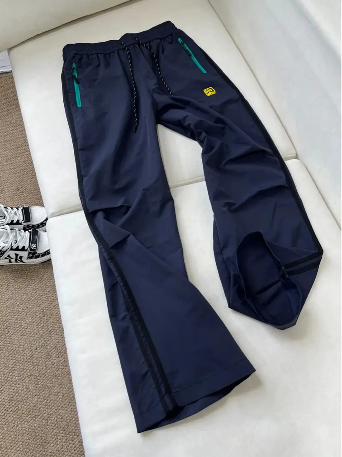 

Trousers for Men Summer Ice Silk Qui Dry Thin Straight Casual Pants Workwear Cargo Pants Foldable Umbrella Zipper Color Blo