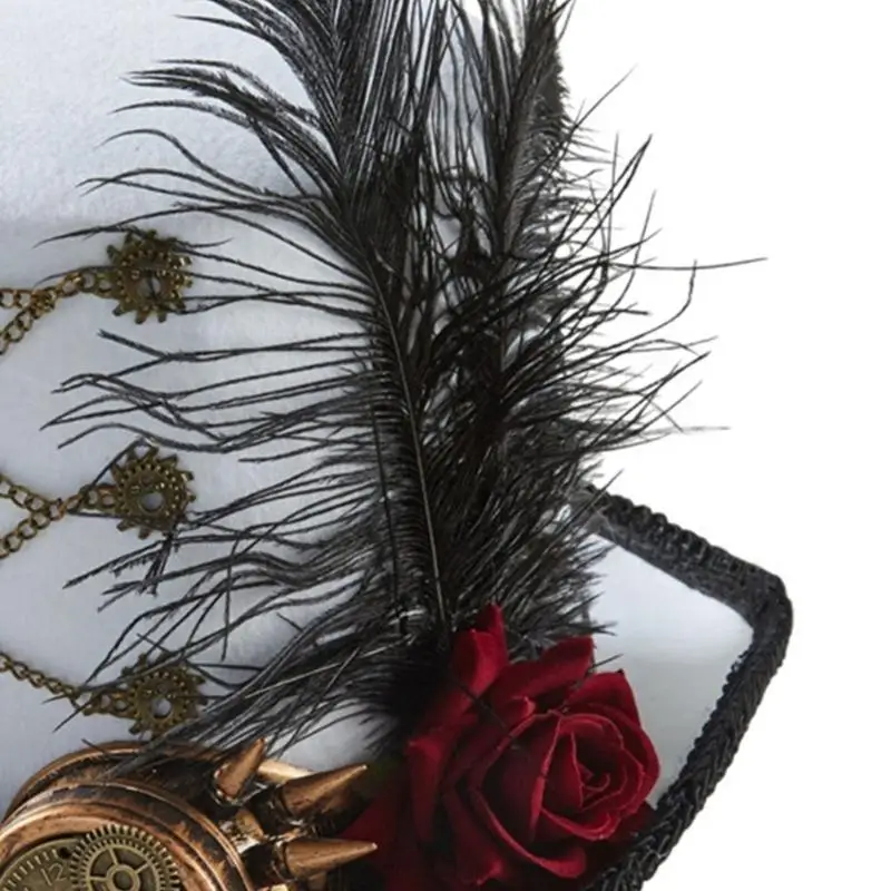 39BD Steampunk Hat With Goggles Halloween Steampunk Top Hat Steampunk Time