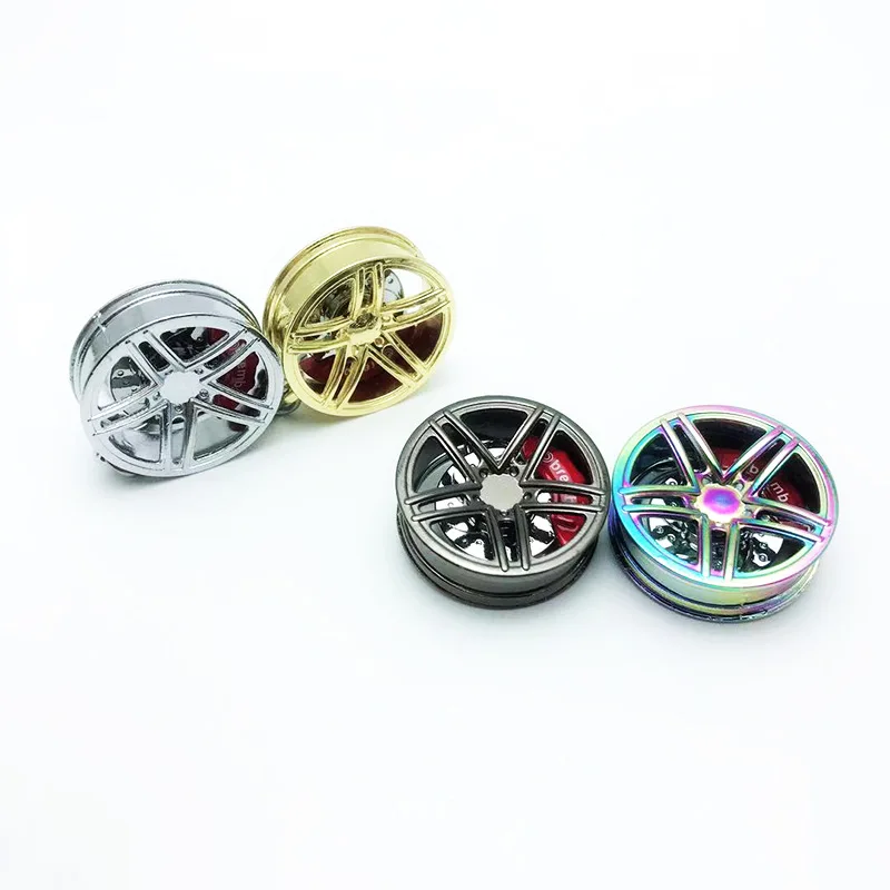 Automotive AMG Wheel Hub Keychain Metal Car Modification Brake Wheel Hub Key Pendant Defense Finger Ring