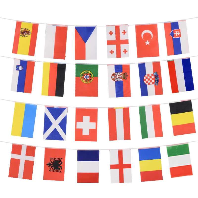 World Flags Countries Hanging String Flags Europe Football Basketball League Parade Banners Sports Clubs Celebration Party Decor