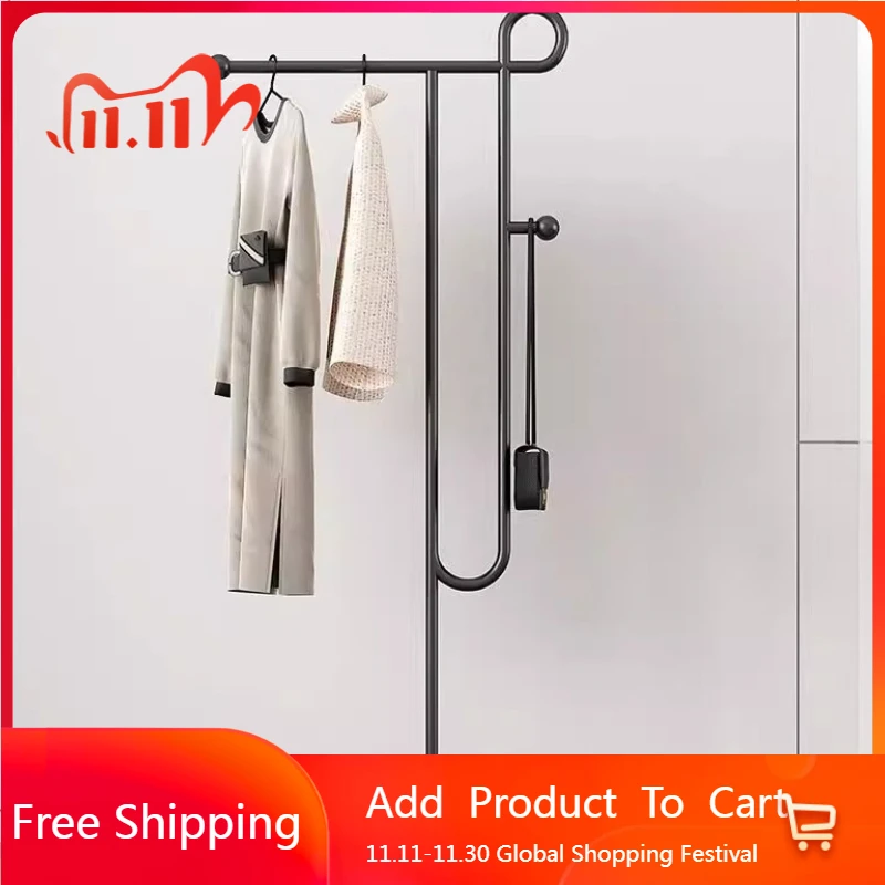 

Simple Standing Coat Rack Hanger Bedroom Modern Indoor Space Saving Clothes Rack Entrance Creative Dress Porte Manteau Furniture