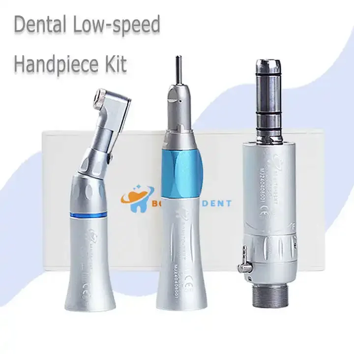 External Water Spray Denal Low Speed Handpiece Kit Wrench Type Contra Angle Polishing Handpiece Detal Turbine E-type Air Motor