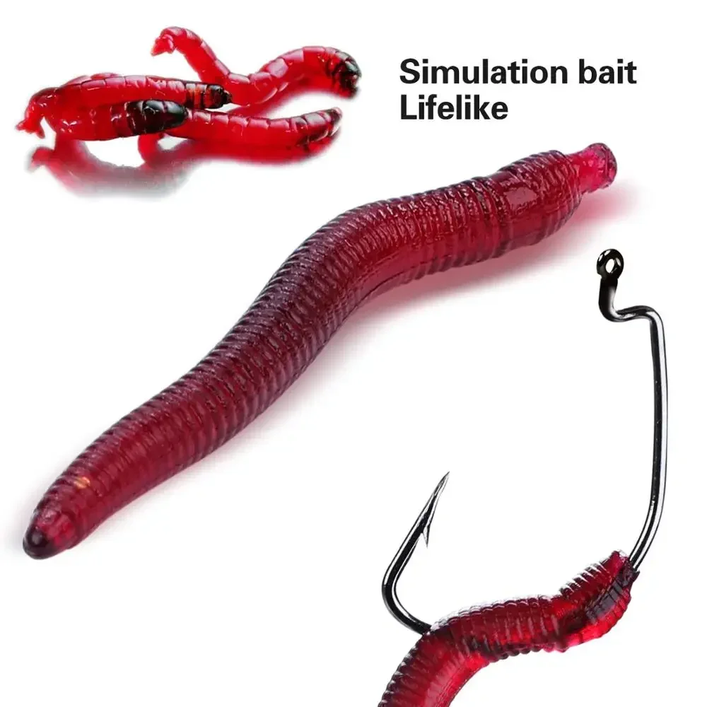 1 Set Soft Fishing Lure Simulation Worm 4cm Artificial Lures Fishing Set Fishy Smell Carp Fishing Tackle for Saltwater Freshwate