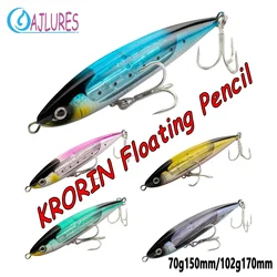 Señuelo lápiz topwater flotante para trolling de atún, pez vela y GT