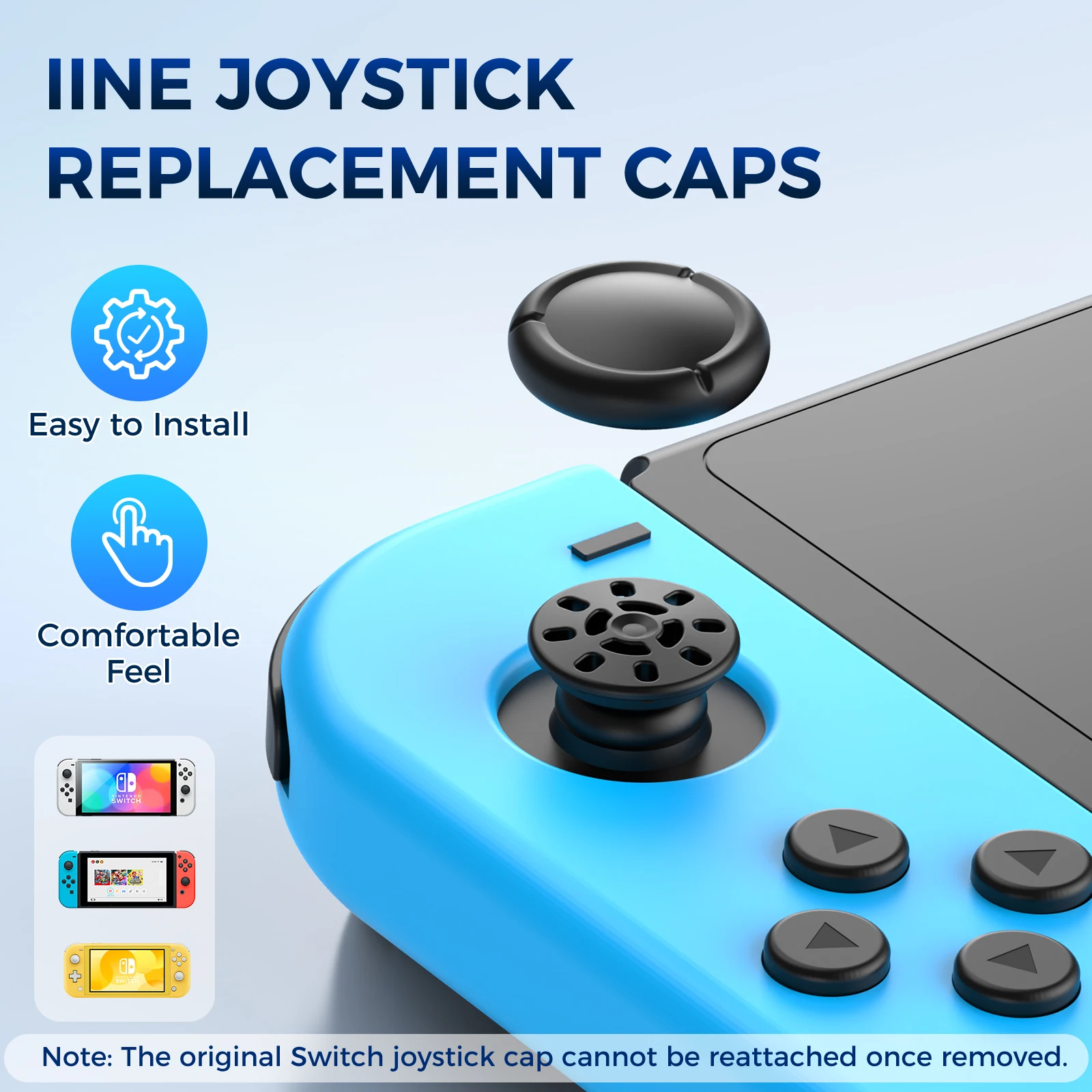 IINE Joystick Replacement Caps / Compatible with Switch/OLED/Lite &  Easy to Install