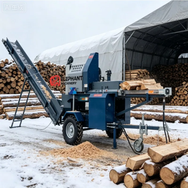 Forestry Machine Horizontal Hydraulic 20T  Firewood Processor Wood Cutter and Splitter Wood Processing Machine with Log Lifter