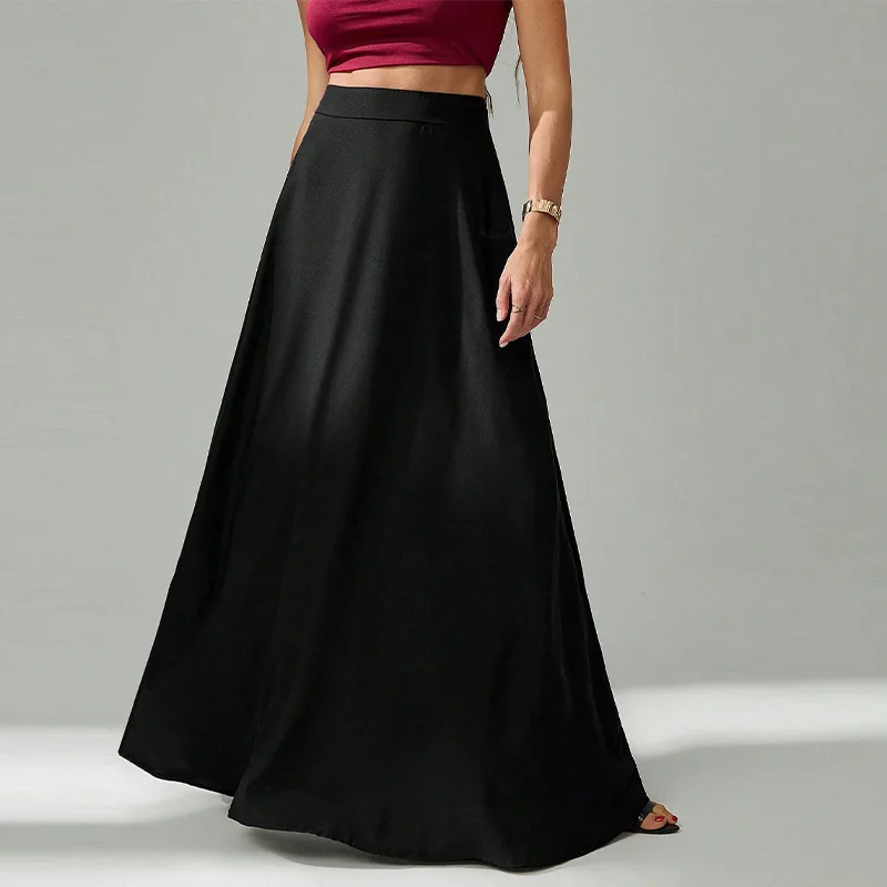 Ruihao Elegant Black Skirt 2026 Autumn Ins Umbrella Skirt Long Skirt Women's Formal Evening Gowns Beach Robe Outfits Elegant