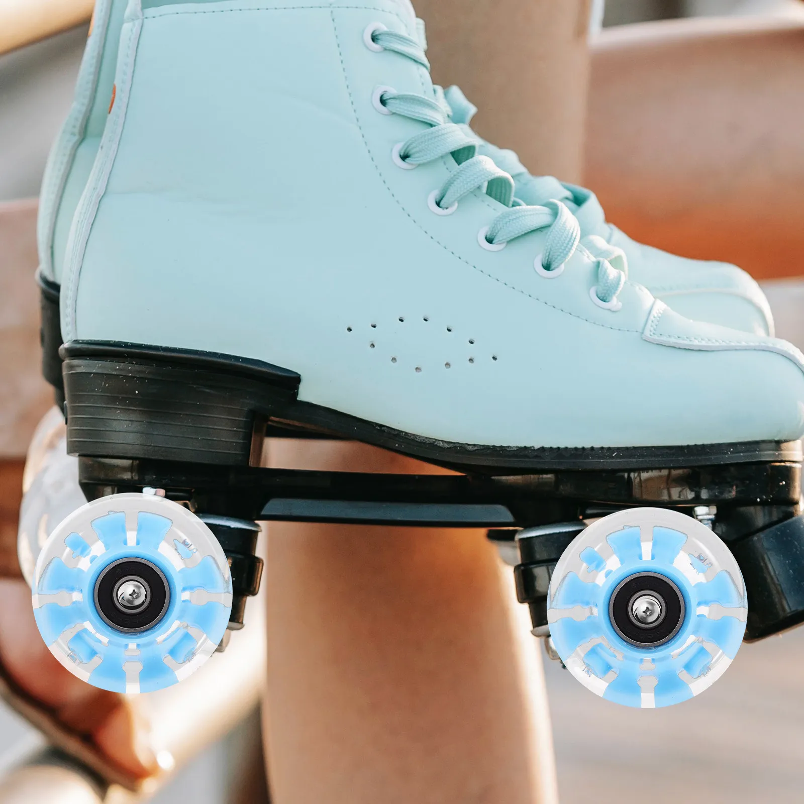 

Комплект из 4 светящихся колес для роликовых коньков из полиуретана: долговечные, с отличным сцеплением, для улицы и помещений, для асфальта, для уличных и ледовых коньков, аксессуары