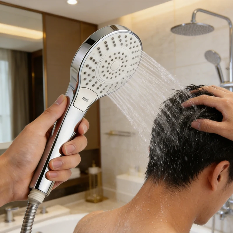 

1pcs Three Level Manual Spray Adjustments High Pressures Handheld Shower Heads with ON/OFF Pause Multi Functional Shower Head