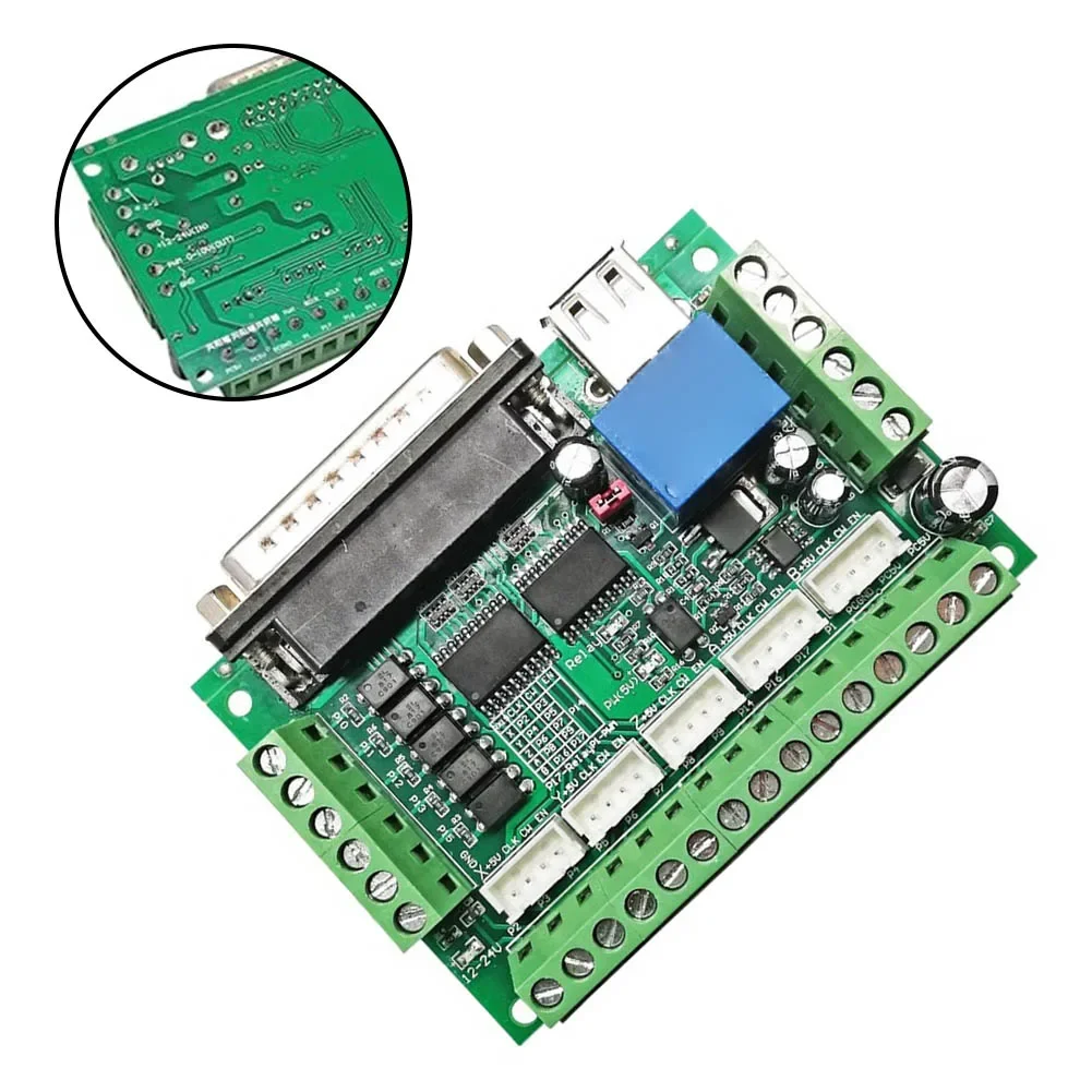 

1pc 5-Axis DB25 LPT Interface Board With USB Breakout-Board Optocoupler Isolation For Nema23 Stepper Motor Driver CNC Control
