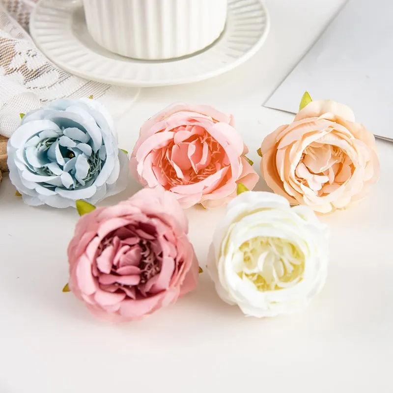 50/100 Stück Seiden-Kunstblumen Rosen für Heimdekoration, Vase, Garten, Hochzeit, Brautstrauß, DIY-Scrapbook-Zubehör – Detail 7