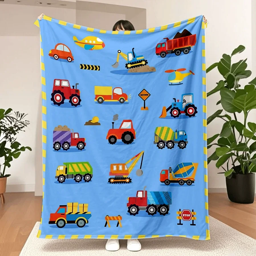 Baudecke, niedliche weiche kleine LKW-Autodecken, bequeme Fleece-Flanell-Plüsch-blaue Überwurfdecken, Geschenke