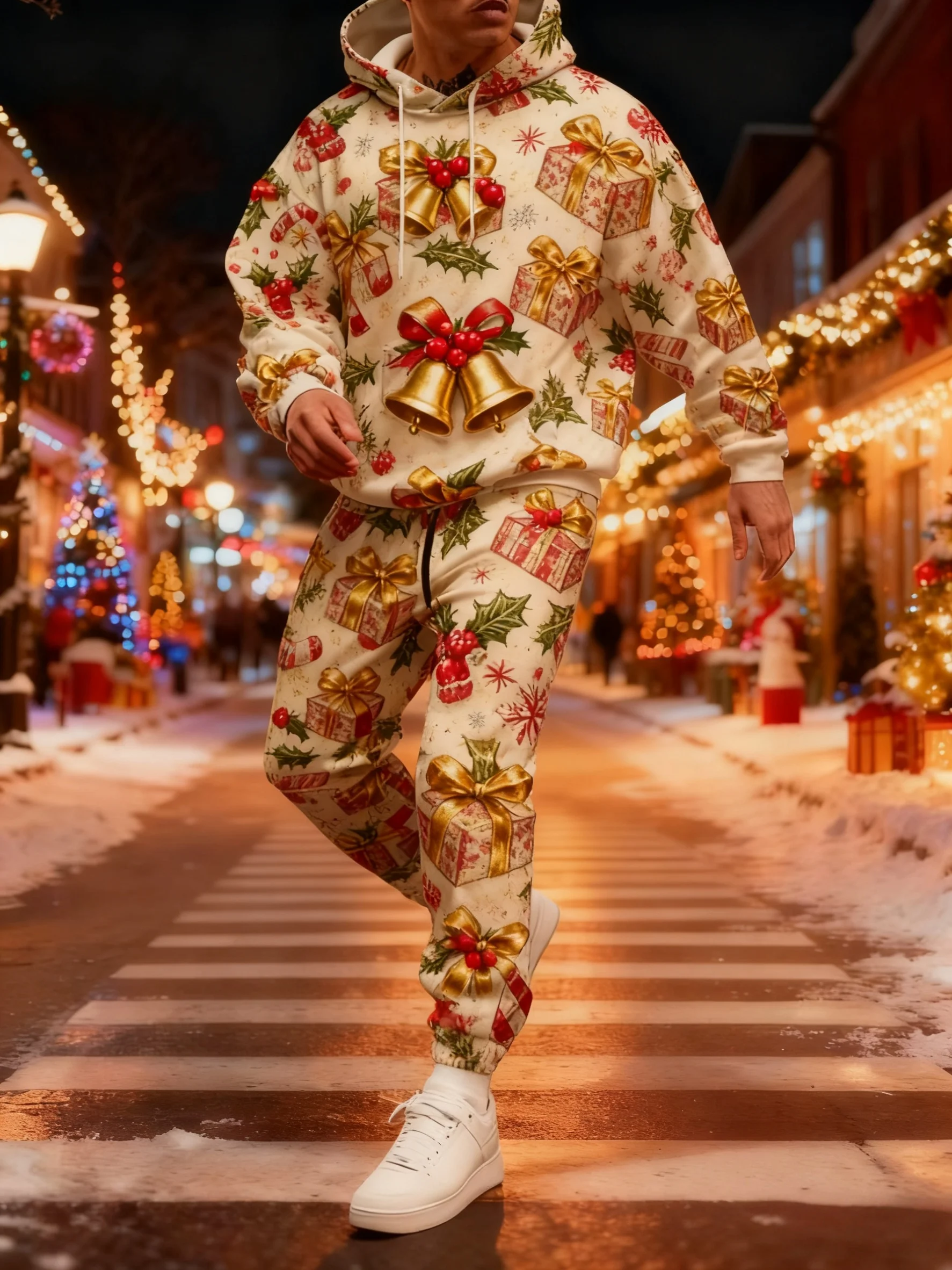 Merry Christmas 3D Print Trend Men Women Tracksuit Set Casual Hoodie And Pants 2pcs Sets Oversized Pullover Fashion Men Clothing