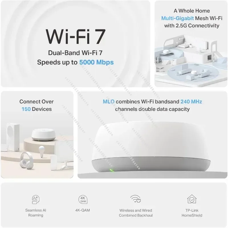 

Две упаковки с гарантией подлинности. Двухдиапазонная Wi-Fi 7 Mesh система BE5000 (BE25) с 2×2.5G портами для проводной связи. | VPN,