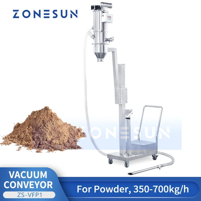 Zonesun 350-700kg/h Vacuum Conveyor For Powder Transfer System Powder Feeder Elevator ZS-VFP1 for Filling Machine