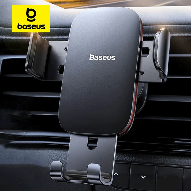 Baseus-自動車電話ホルダー,iPhoneおよびSamsung用の重力金属ベース,CDスロットマウント