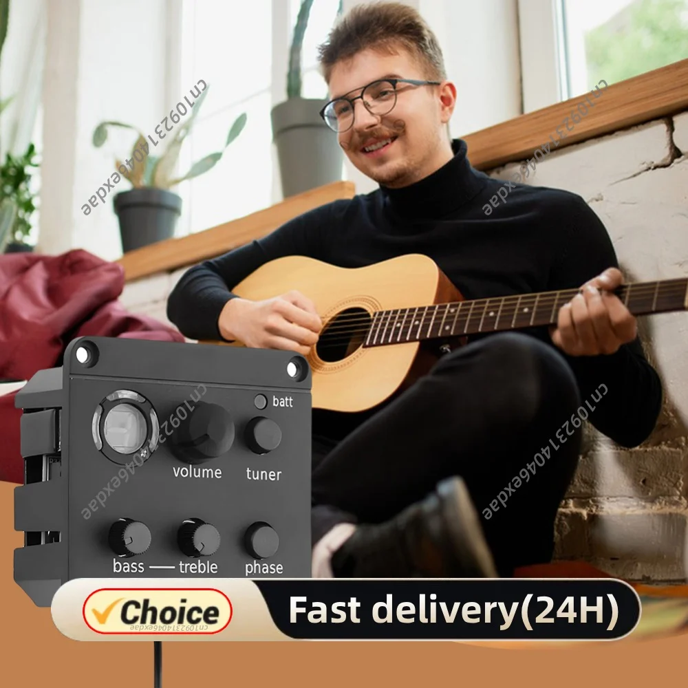 Acoustic Guitar Preamp EQ System for Fishman ISYS+ Compatible Folk Guitar Pickup Equalizer with Built-in Tuner 2026