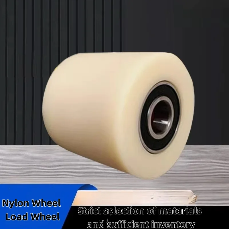4PCS Nylon Flat 80x60 80mm*60mm Forklift Casters With Bearings Wheel Accessories Manual Hydraulic Pallet Truck Ground Bull Cart