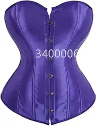 Caudatus Purple Corset Top For Women Bustiers Overbust Satin Sexy Lace Up Corselet Brocade Vintage Style Korsett Plus Size