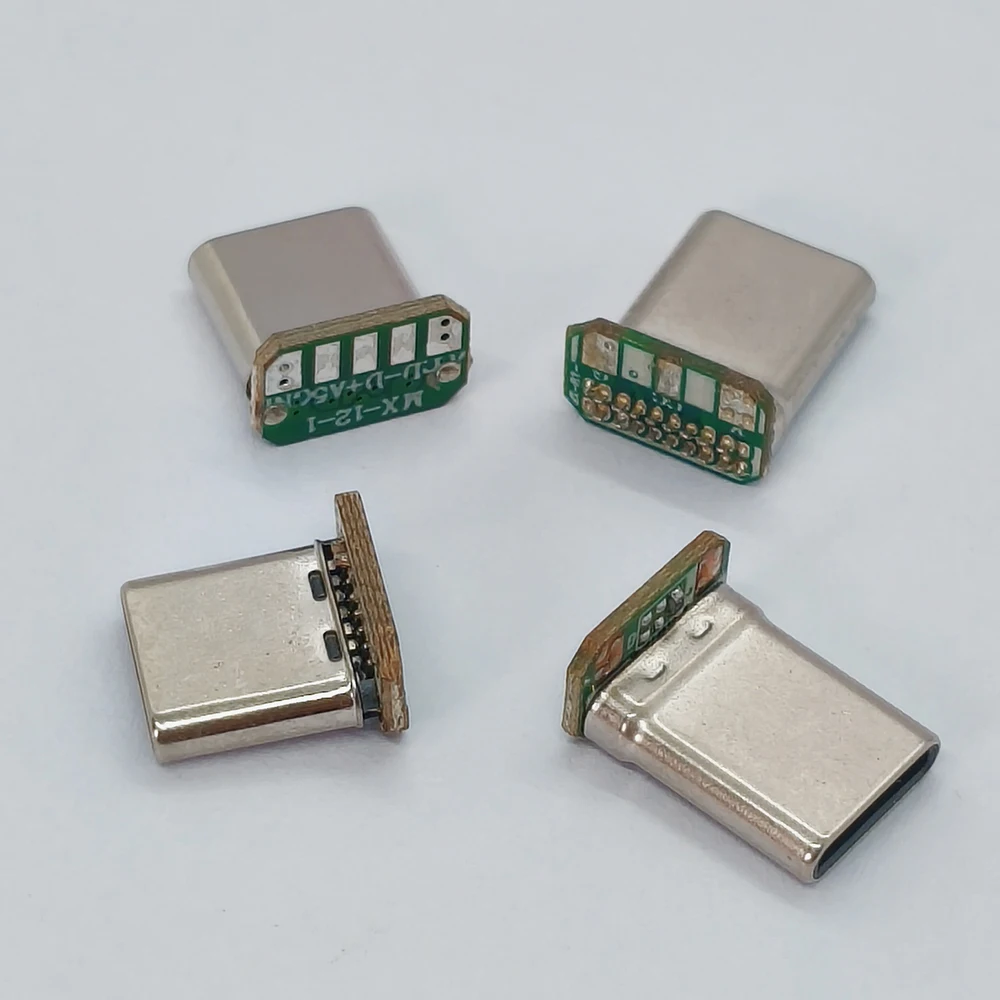 5 Stück USB Typ-C Stecker 16-polig vertikal 9,5mm 11,6mm dehnbarer Stecker mit PCB-Lötpads unterstützt 3/4/5/6-adriges Kabel – Detail 3