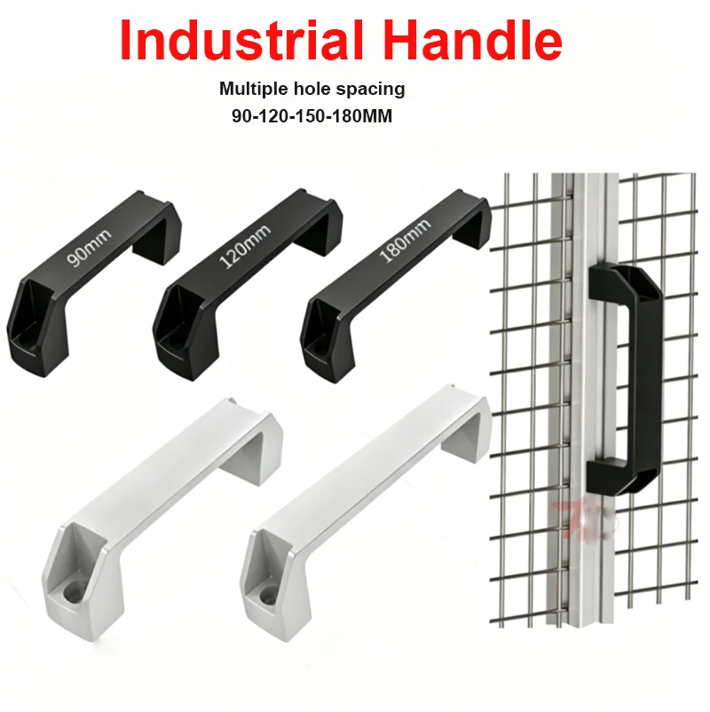 Aluminum Alloy Plastic Square Handle 90mm~180mm Industrial Cabinet Pull Electrical Enclosure Furniture Drawer Durable Grip Parts