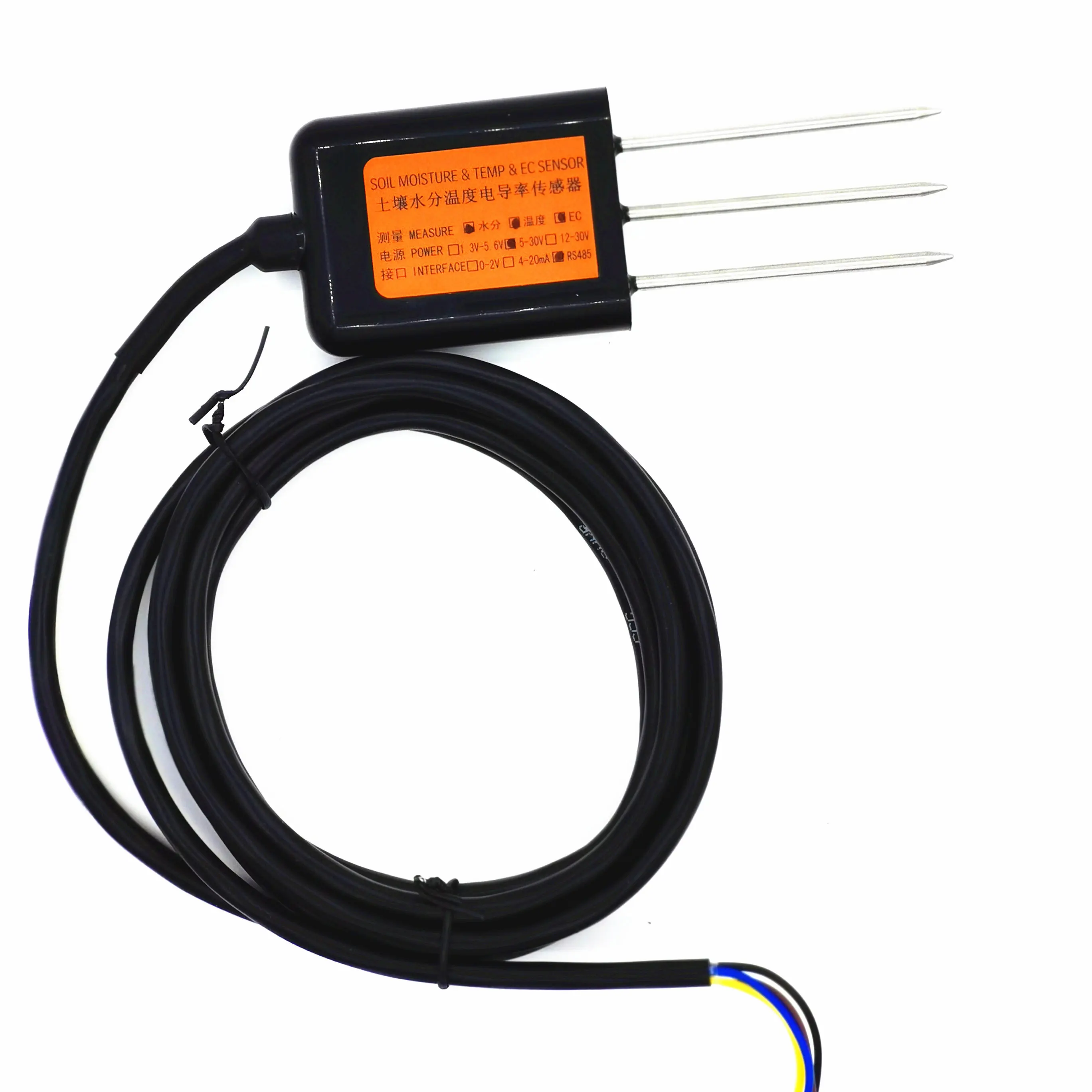 4-in-1 Soil Moisture Temperature EC Salinity Sensor LORA/LORAWAN RS485 MODBUS Screen Reading for Agriculture And Farm