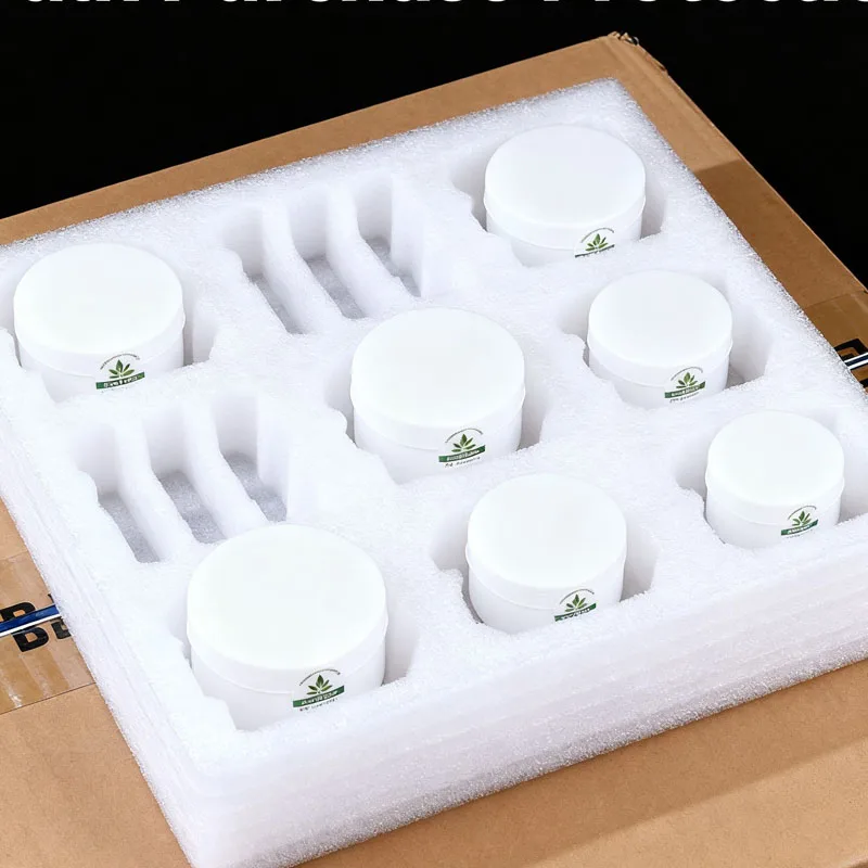 

100 шт. белых дорожных баночек для крема объемом 5/10/20/30/50/100 г, пустые многоразовые контейнеры для косметики, лосьона, теней для век, пудры для ногтей, бальзама для губ