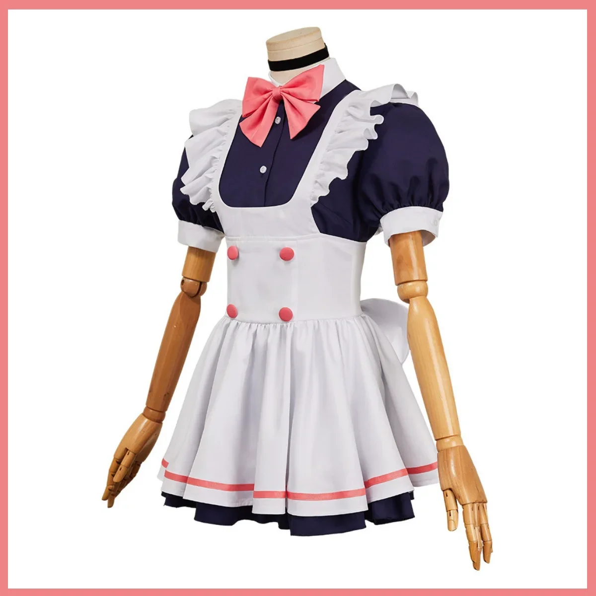 Anime Dan Da Dan Ayase Momo Cosplay Costume Dandadan Maid Dress Lolita Skirt Bow Wig Woman Kawaii Christmas Carnival Suit - view 3