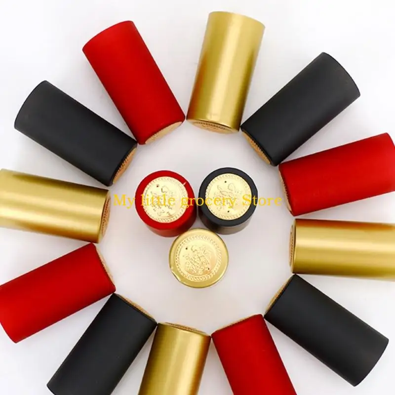 D5BD 100pcs High Quality PVC Shrink Cap for Wine Easy to Apply with Heat for Quality Maintenance and Decorative Look