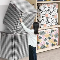 Quilt Storage Box Dustproof Organizers Non-woven Wardrobe Space Saving Bag House-moving Bedding Box Travel Storage Organization