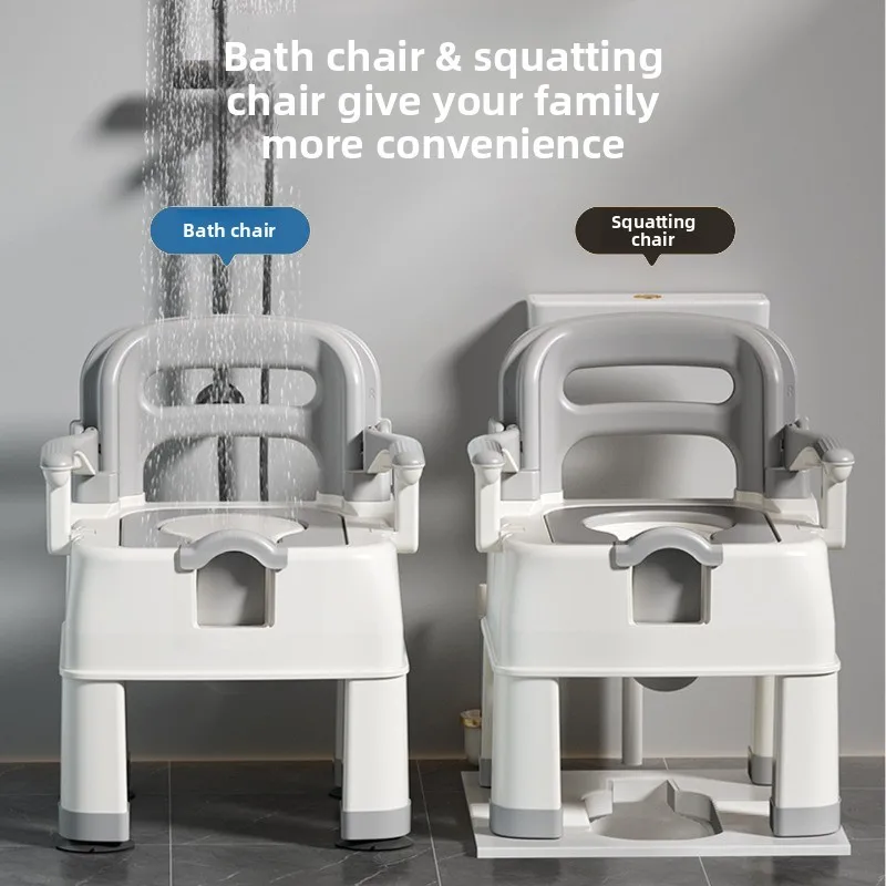 Adjustable Bedside Commode Chairs Mobile Toilet Seat Sturdy Night Use Portable Potty Ideal for Seniors/Pregnant Bathroom Chairs