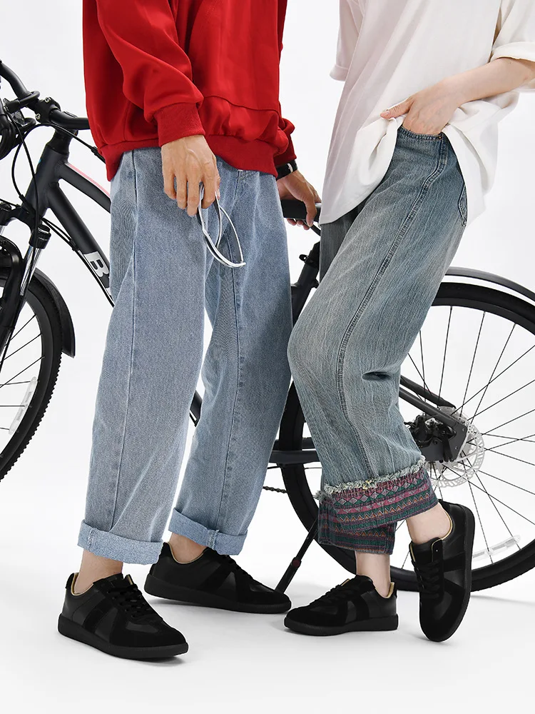 Herren Retro Wildleder Freizeitschuhe Schnürschuhe Flache Skateschuhe Bequeme Rutschfeste Sportschuhe für Männer – Detail 24