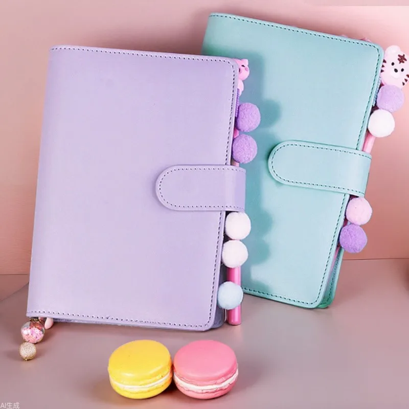 A6 Budget Binder with 12pcs Zipper Envelopes, PU Leather Notebook Binder Cover Refillable 6-Ring with 12pcs Binder Pockets