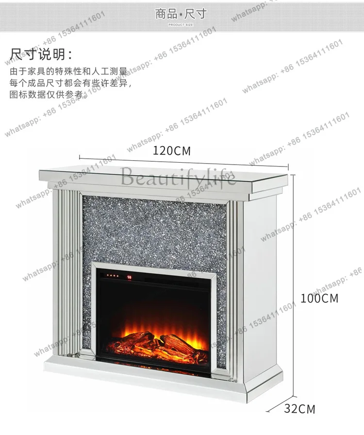 8Nordic mirror furniture living room fireplace modern European light luxury furniture fireplace 3129A
