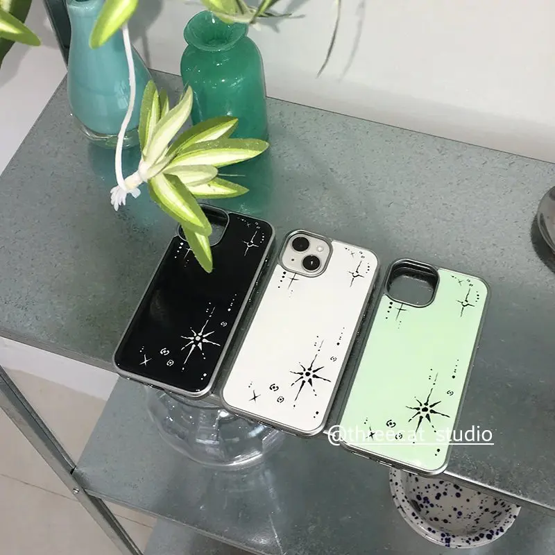 Korean Ins Subculture Y2k Starlight Dot Phone Case For Galaxy Samsung S26 S25 S24 S23 Ultra Plus Edge Fe Resin Casting Cover