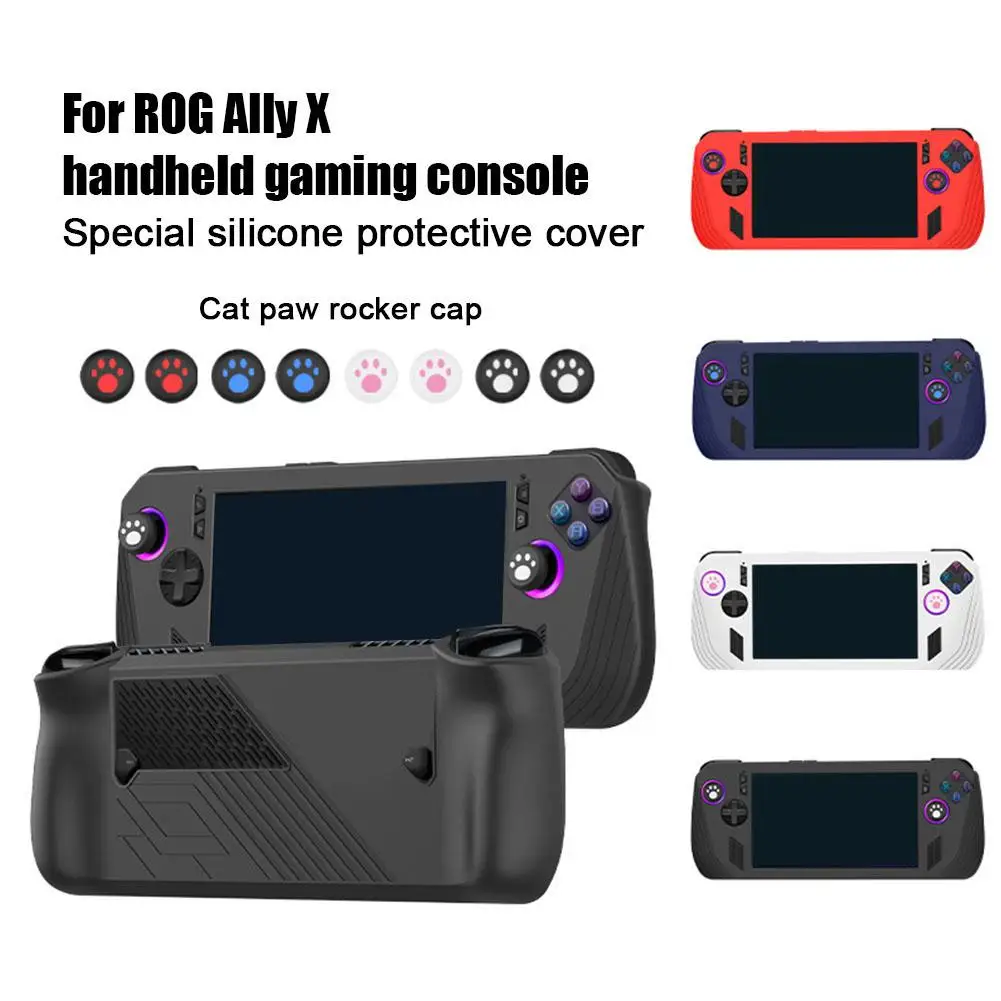 New Silicone Protective Case For ASUS ROG Ally X Handheld Game Console Button Cap Fully Wrapped Anti Fall Protective Cover Parts