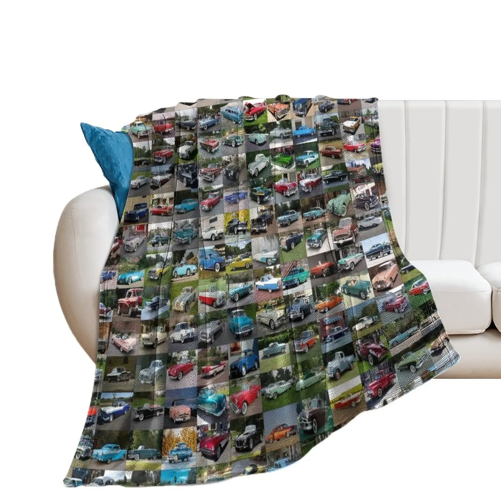 

1950's Cars Throw Blanket Baby Plaid on the sofa Comforter Luxury Thicken Blankets