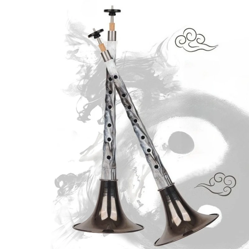 Chinese Suona D Key Traditional Resin Suona Beginner Adult Professional Wind Instruments Portable Folk Loudly Blowing Horn Set