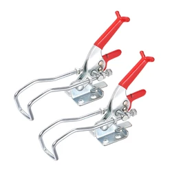 2Pcs 771lbs Adjustable Draw Latch Galvanized Iron Hook Bolt Self-lock Toggle Clamp Quick Release Toggle Latches Catch Clasp Hasp