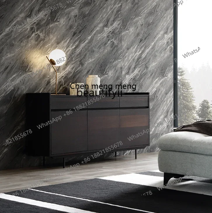 

E1001 ss Italian Minimalist Modern Sideboard Cabinet Living Room Curio Cabinet Side Cabinet Large Capacity Hotel Equipment Sideb