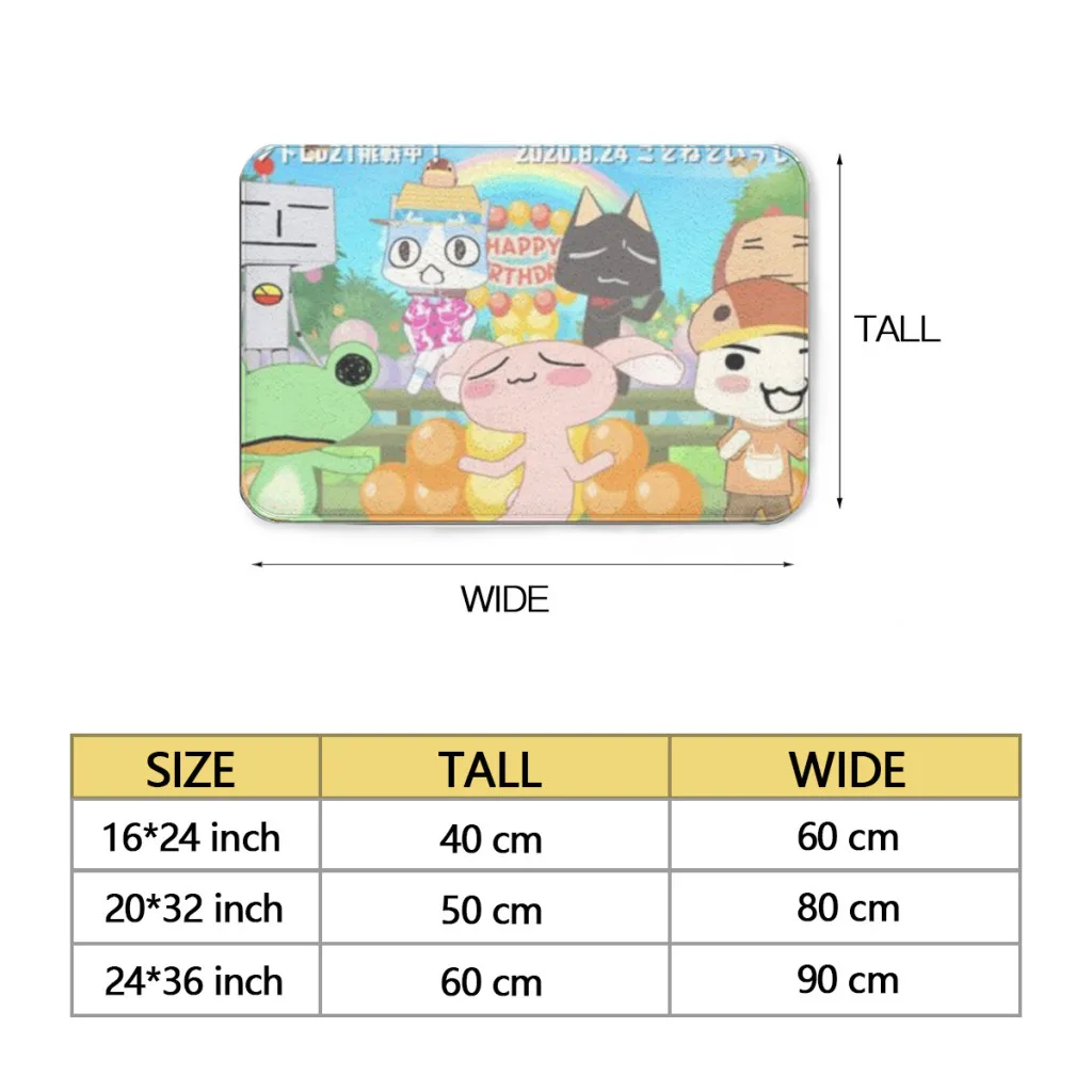 Inoue Toro Cute Cat Living Room Rug Carpet Flannel Slip Mat Decor Aesthetic Dressing