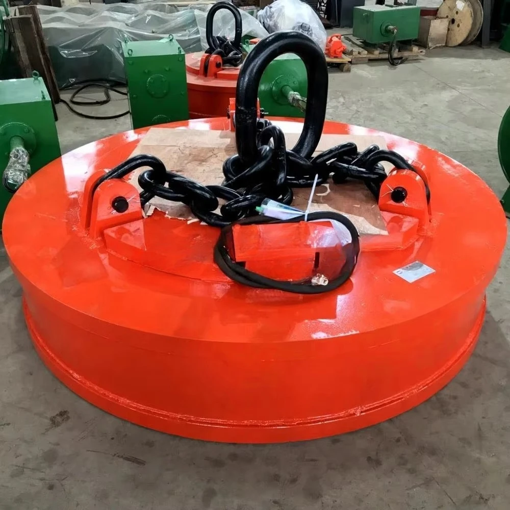 Wear-Resistant Surface Scrap Iron Lifting Magnetic Suction Cup Excavator Circular Lifting Magnet for Long-Term Use